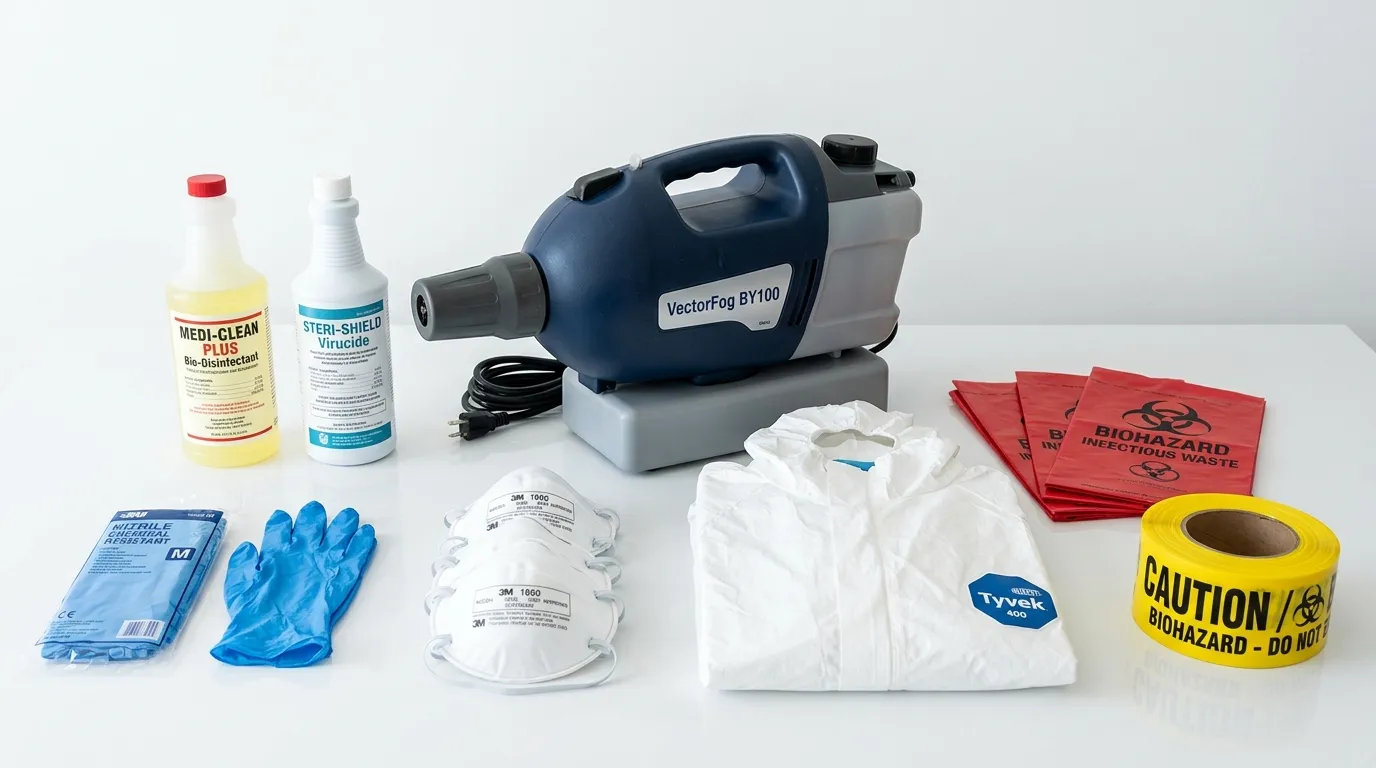 Professional biohazard remediation crew working in Oldsmar